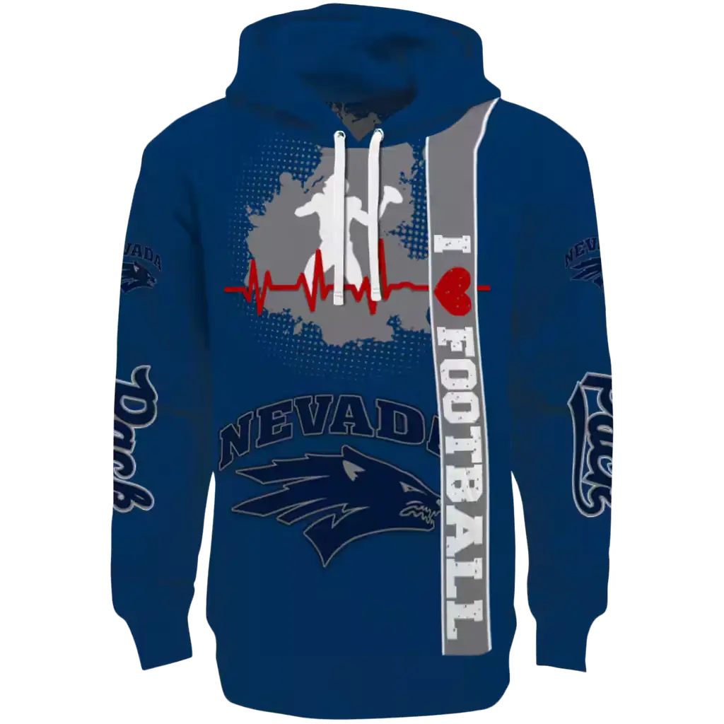 nevada wolf pack football heartbeat blue hoodie best selling nevada wolf pack football heartbeat blue hoodie best selling