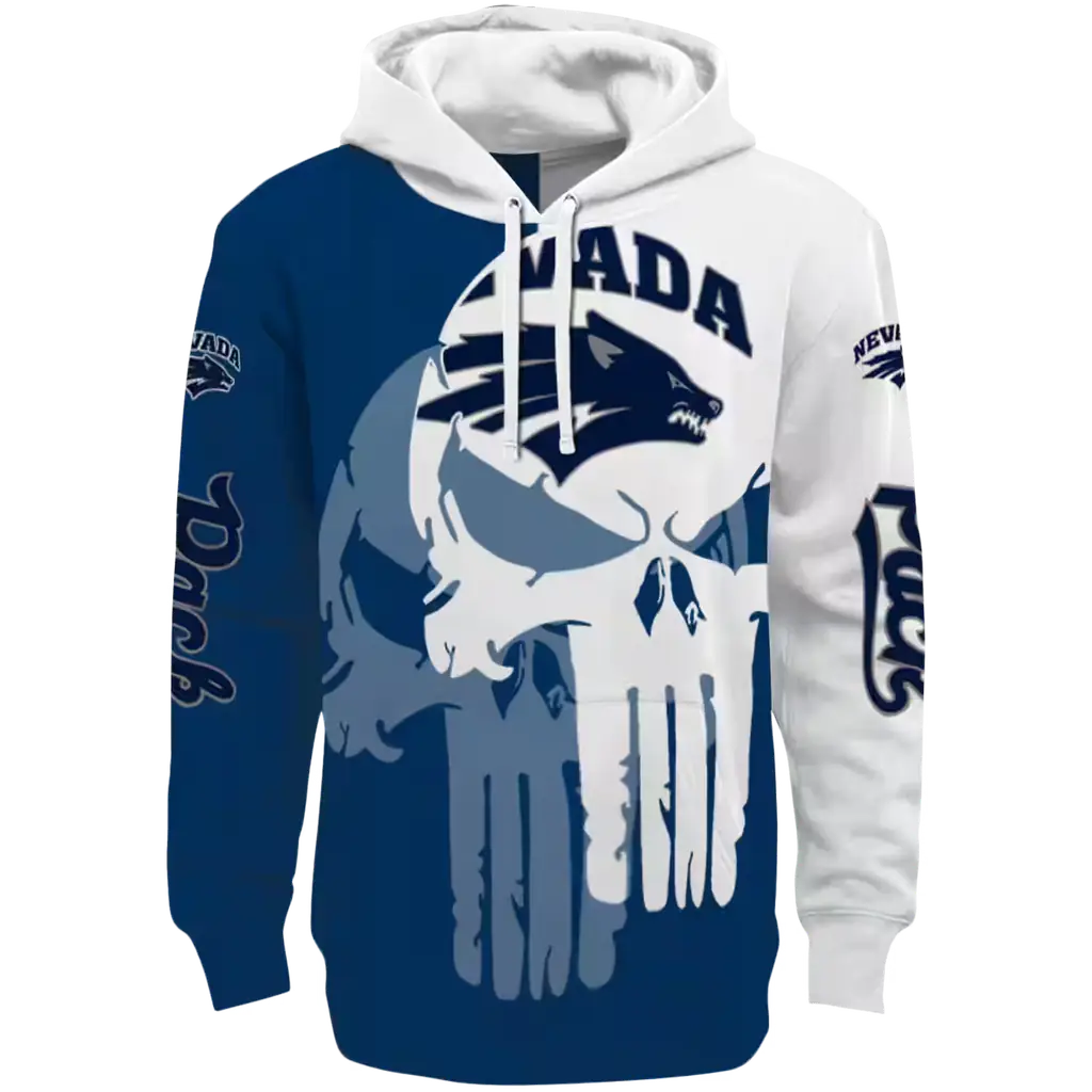 nevada wolf pack graphic punisher blue white hoodie best selling nevada wolf pack graphic punisher blue white hoodie best selling