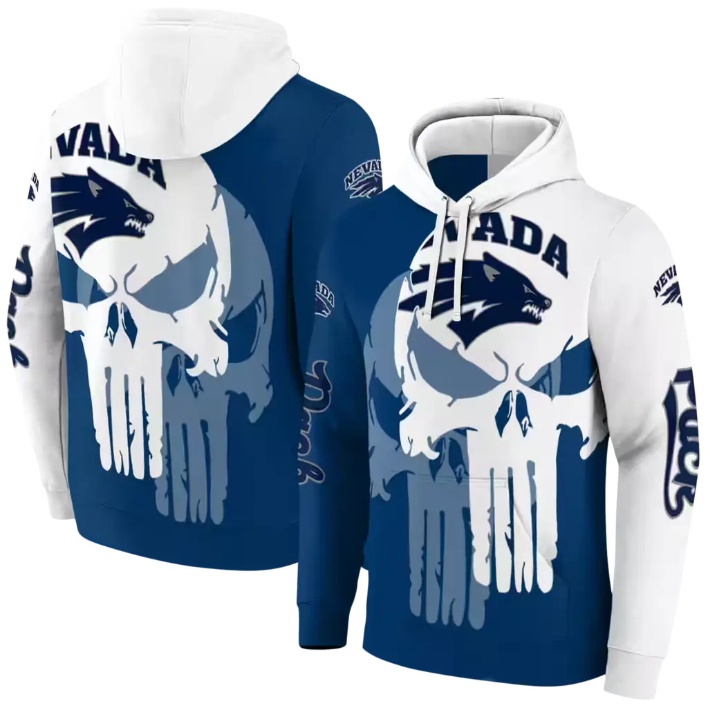 nevada wolf pack graphic punisher blue white hoodie fashion forward nevada wolf pack graphic punisher blue white hoodie fashion forward