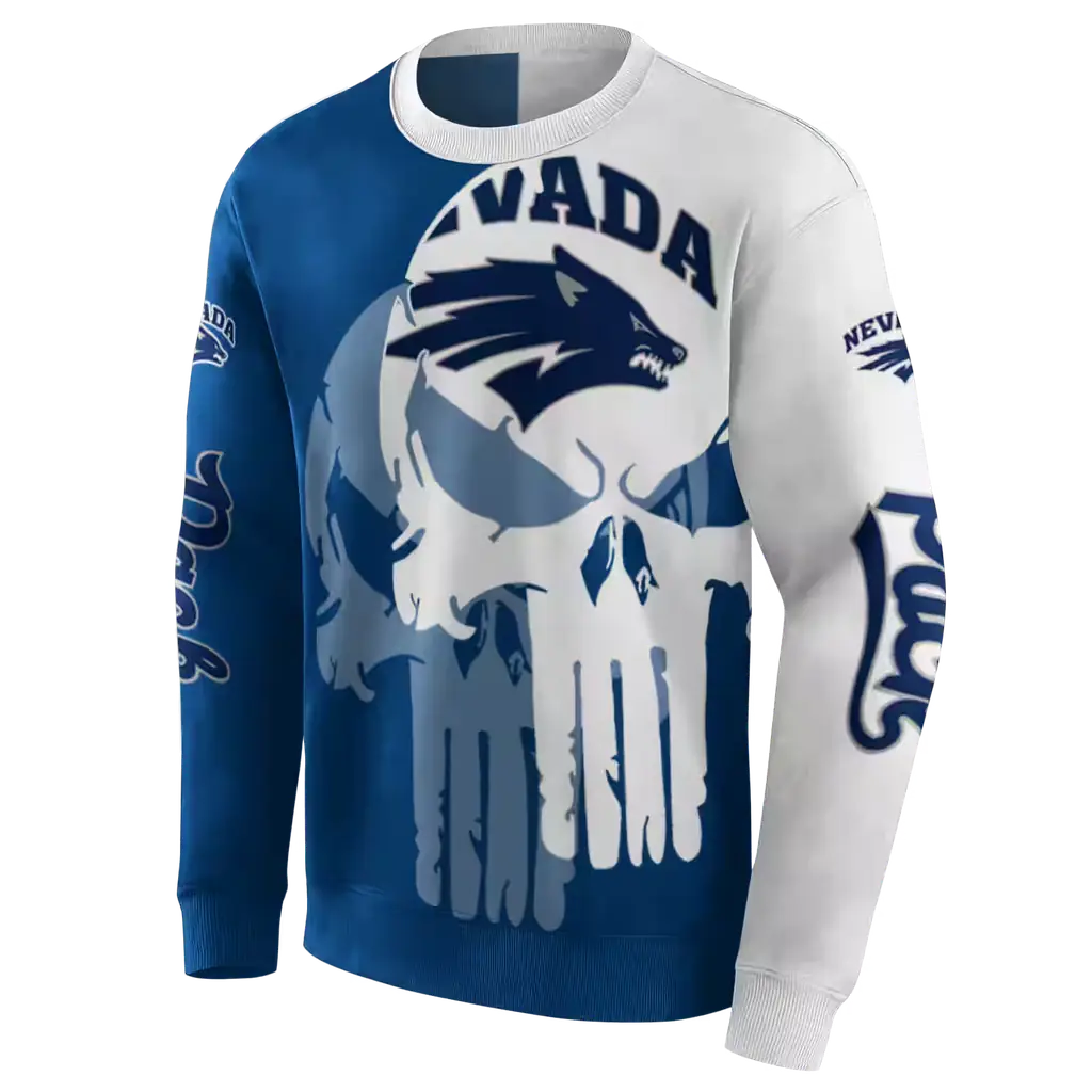 nevada wolf pack graphic punisher blue white hoodie new arrival nevada wolf pack graphic punisher blue white hoodie new arrival