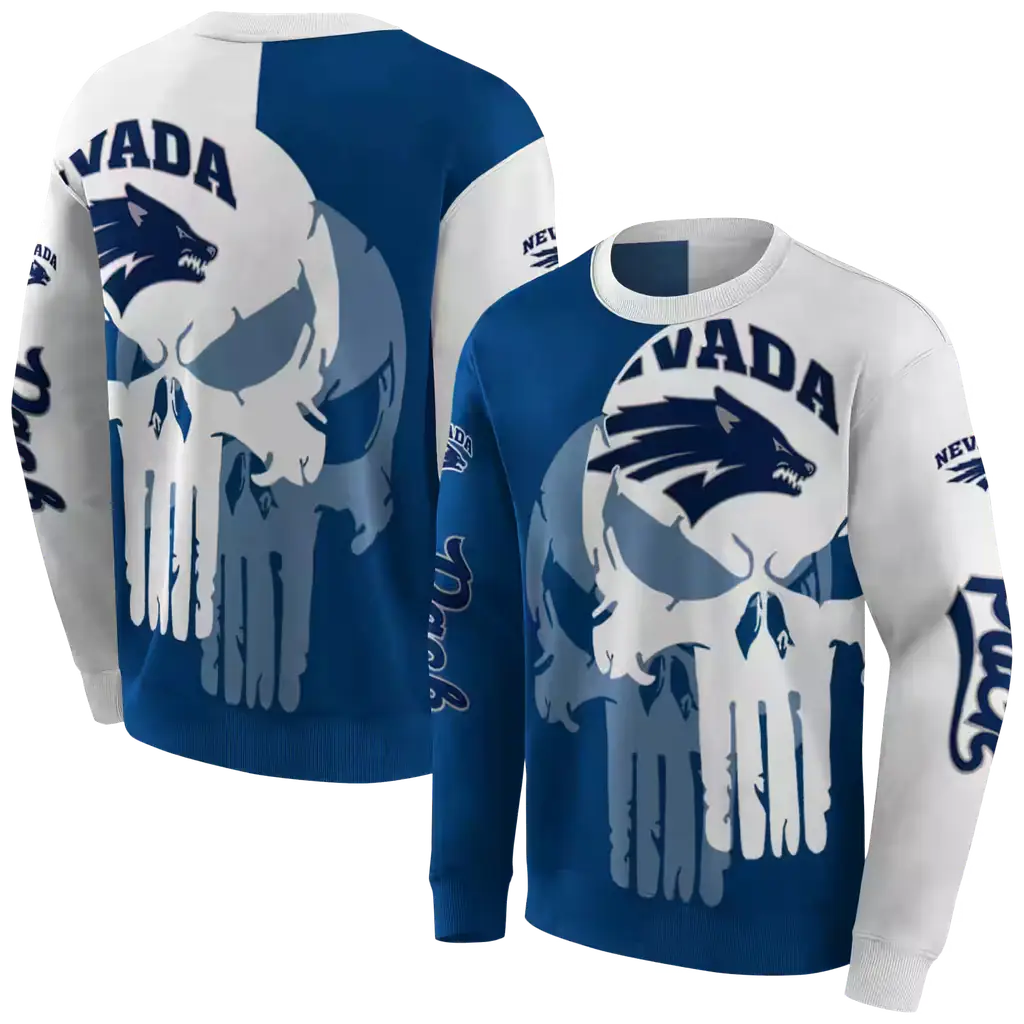 nevada wolf pack graphic punisher blue white hoodie premium grade nevada wolf pack graphic punisher blue white hoodie premium grade