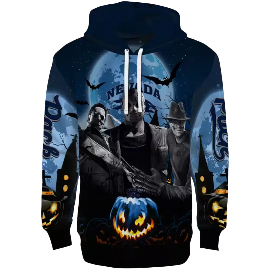 nevada wolf pack halloween vibes blue black hoodie best selling nevada wolf pack halloween vibes blue black hoodie best selling
