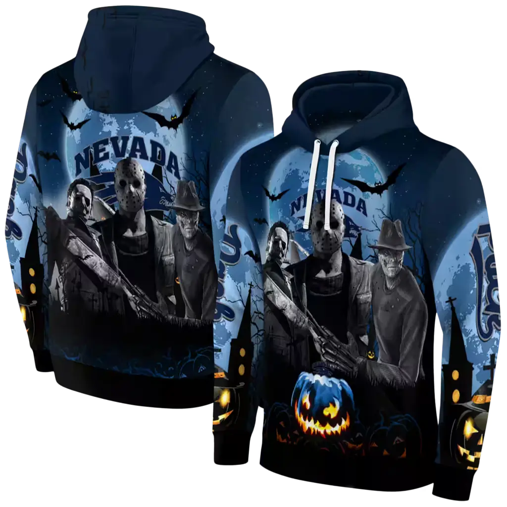 nevada wolf pack halloween vibes blue black hoodie fashion forward nevada wolf pack halloween vibes blue black hoodie fashion forward