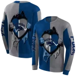 nevada wolf pack heartbeat graphic blue hoodie best selling