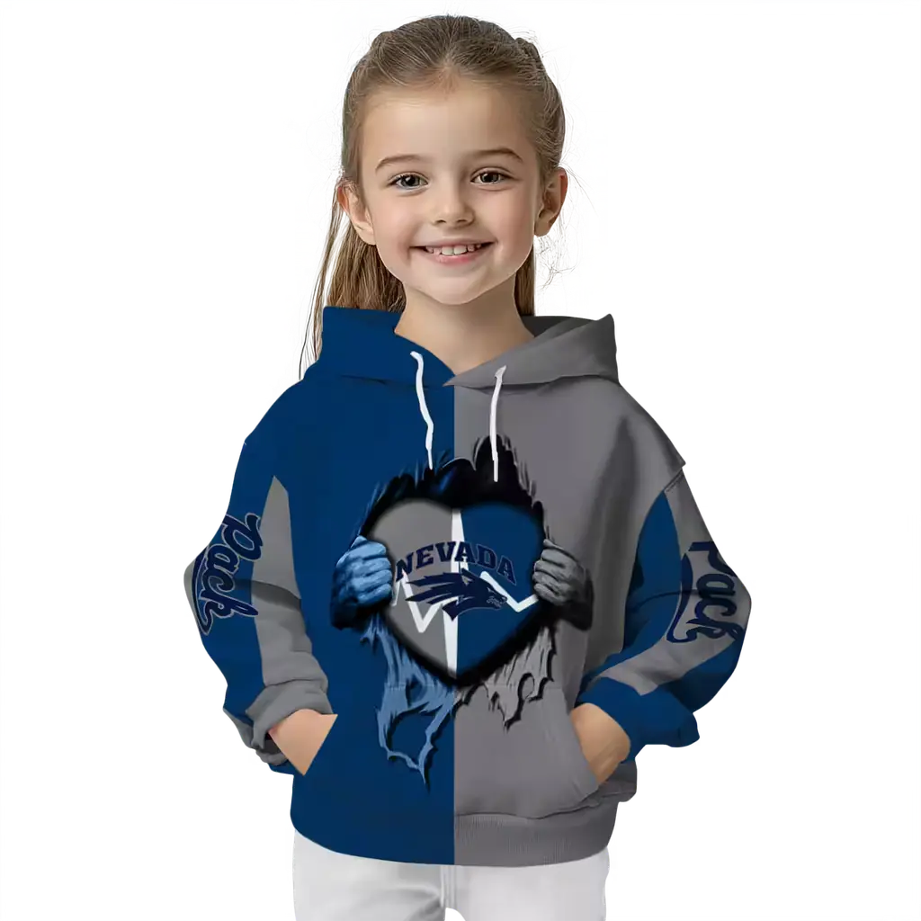 nevada wolf pack heartbeat graphic blue hoodie top rated nevada wolf pack heartbeat graphic blue hoodie top rated