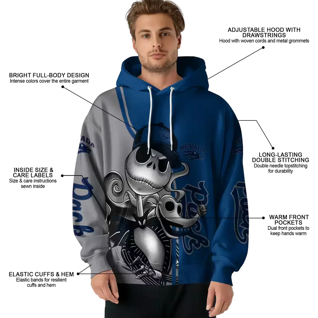 nevada wolf pack jack skellington blue hoodie latest model nevada wolf pack jack skellington blue hoodie latest model