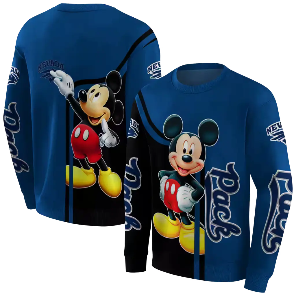 nevada wolf pack mickey mouse blue black hoodie premium grade nevada wolf pack mickey mouse blue black hoodie premium grade