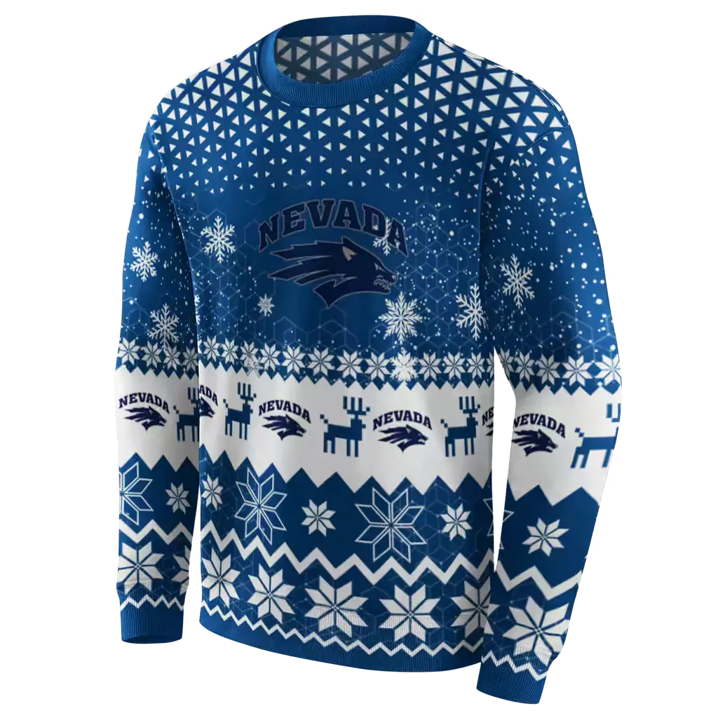 nevada wolf pack reindeer motif blue hoodie new arrival nevada wolf pack reindeer motif blue hoodie new arrival