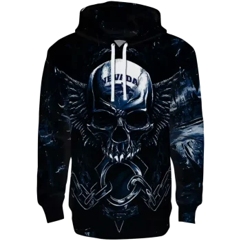 nevada wolf pack skull artwork blue black hoodie best selling
