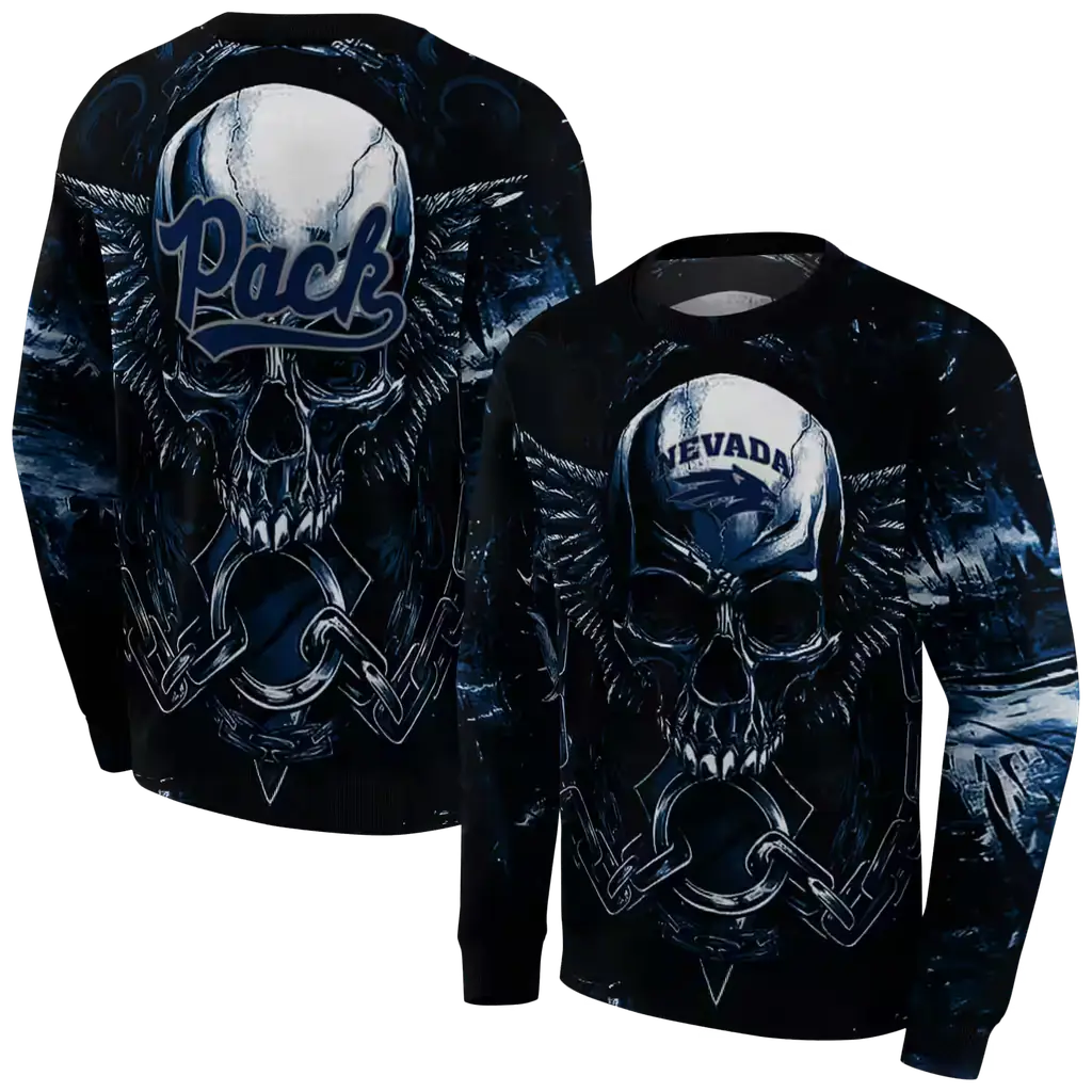 nevada wolf pack skull artwork blue black hoodie premium grade nevada wolf pack skull artwork blue black hoodie premium grade