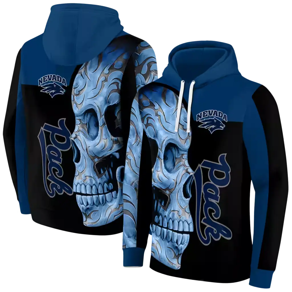 nevada wolf pack skull motif blue black hoodie fashion forward nevada wolf pack skull motif blue black hoodie fashion forward