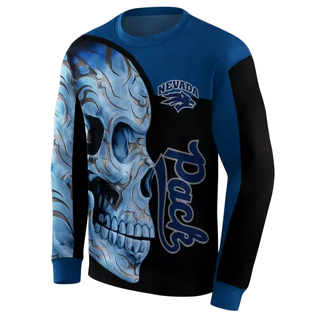 nevada wolf pack skull motif blue black hoodie new arrival nevada wolf pack skull motif blue black hoodie new arrival