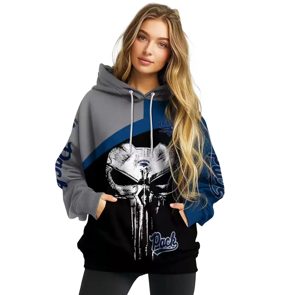 nevada wolf pack skull punisher grey black hoodie high quality nevada wolf pack skull punisher grey black hoodie high quality
