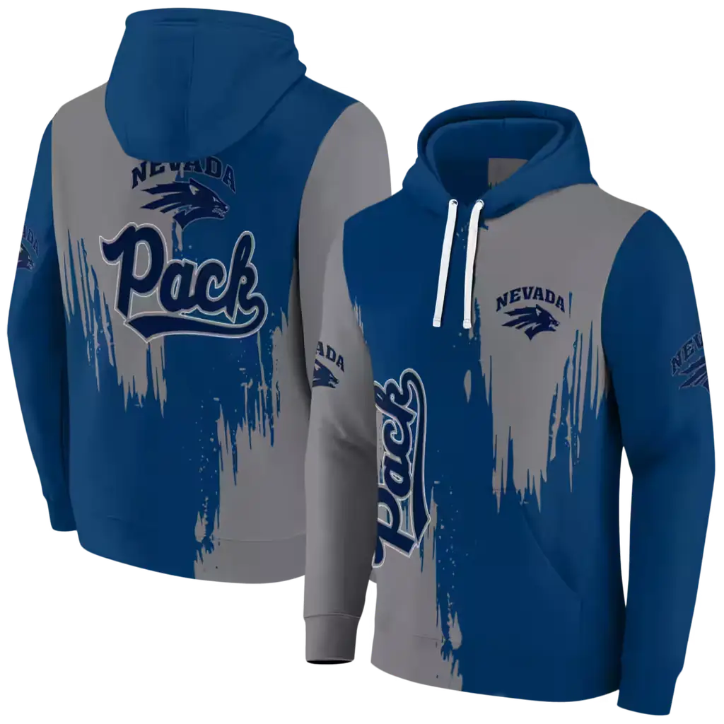 nevada wolf pack splatter effect blue hoodie fashion forward nevada wolf pack splatter effect blue hoodie fashion forward