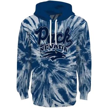 nevada wolf pack tie dye pattern blue hoodie best selling