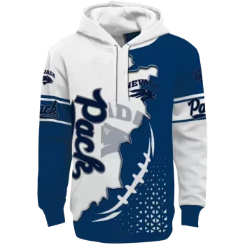 nevada wolf pack triangular pattern blue white hoodie best selling