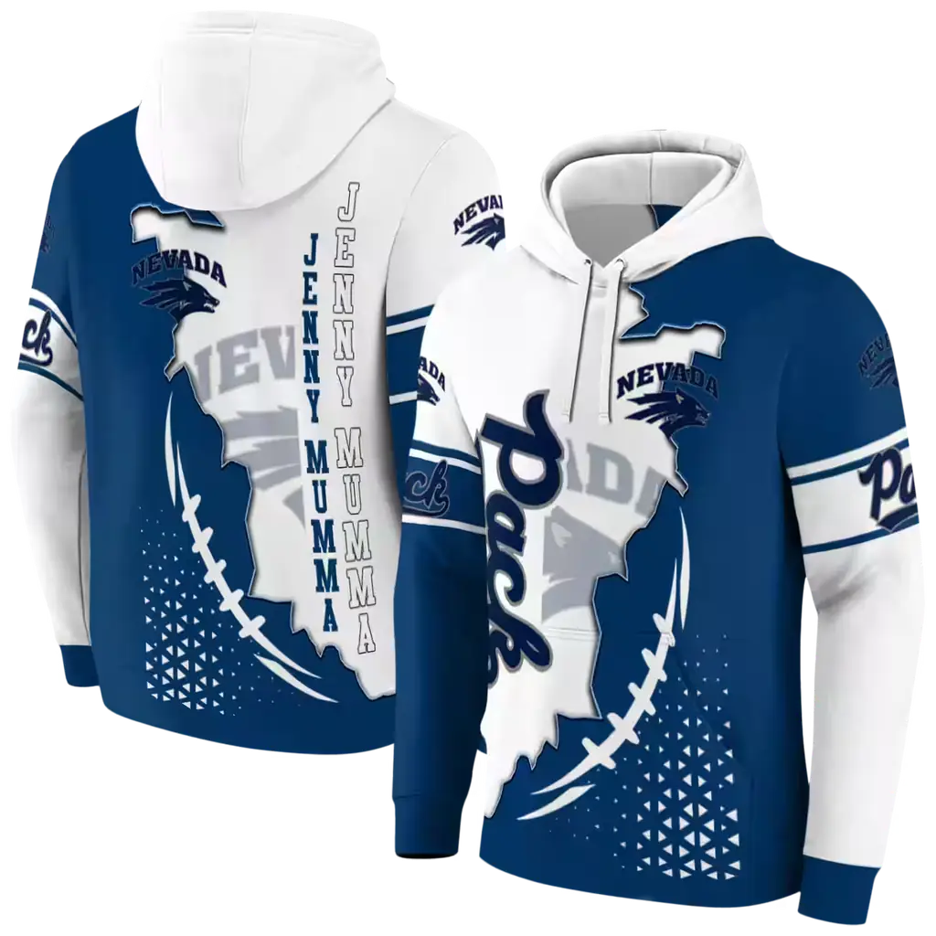 nevada wolf pack triangular pattern blue white hoodie fashion forward nevada wolf pack triangular pattern blue white hoodie fashion forward