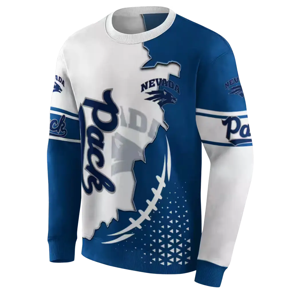 nevada wolf pack triangular pattern blue white hoodie new arrival nevada wolf pack triangular pattern blue white hoodie new arrival
