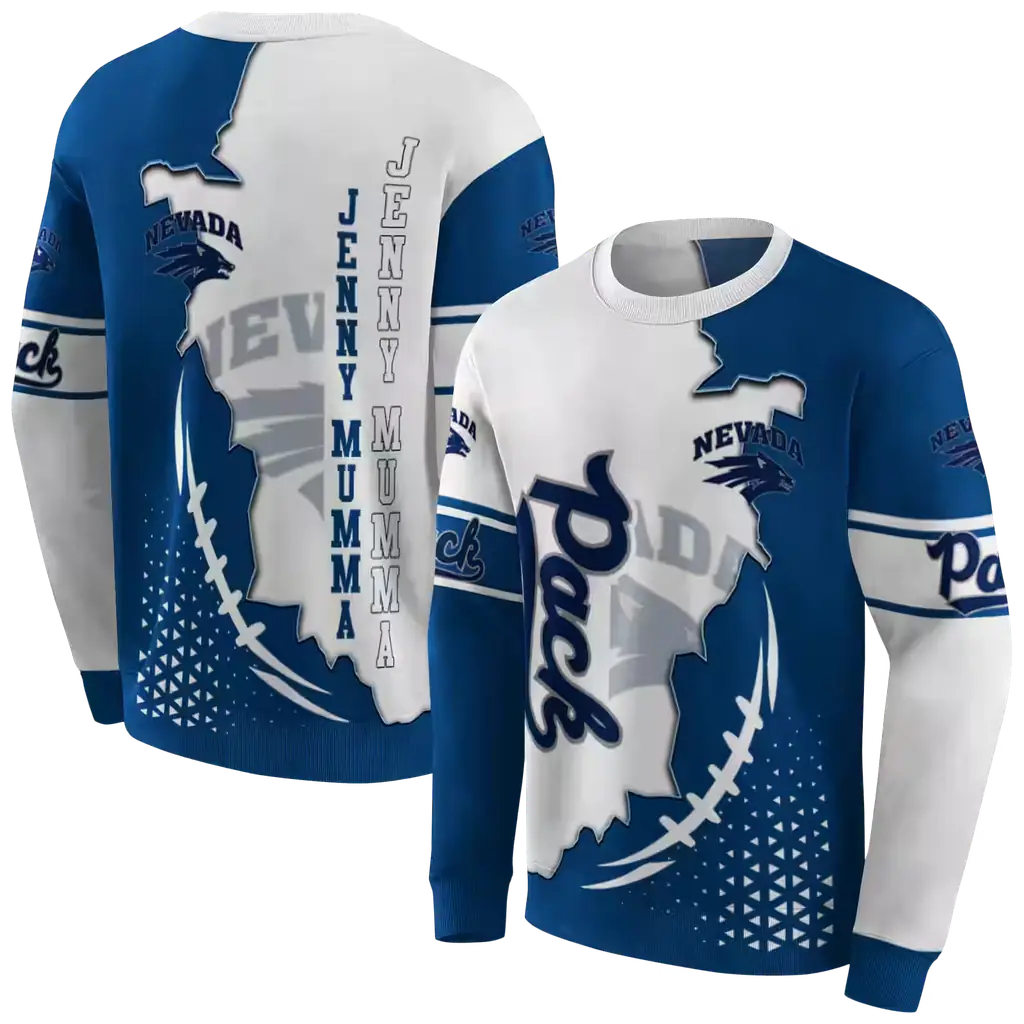 nevada wolf pack triangular pattern blue white hoodie premium grade nevada wolf pack triangular pattern blue white hoodie premium grade