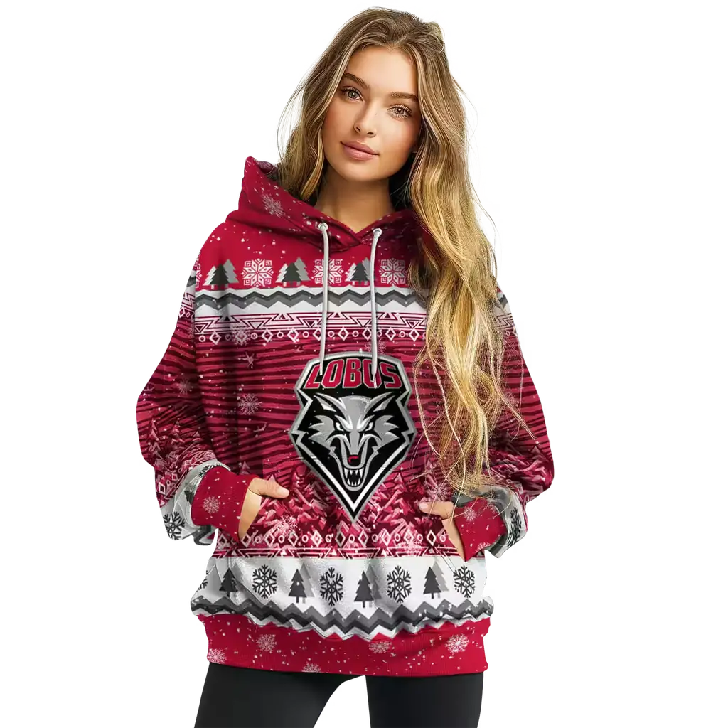 new mexico lobos christmas trees red hoodie high quality new mexico lobos christmas trees red hoodie high quality