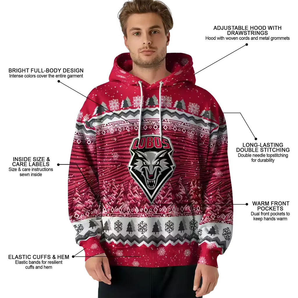 new mexico lobos christmas trees red hoodie latest model new mexico lobos christmas trees red hoodie latest model