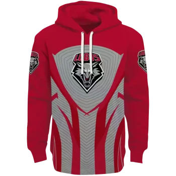 new mexico lobos concentric lines red black hoodie best selling