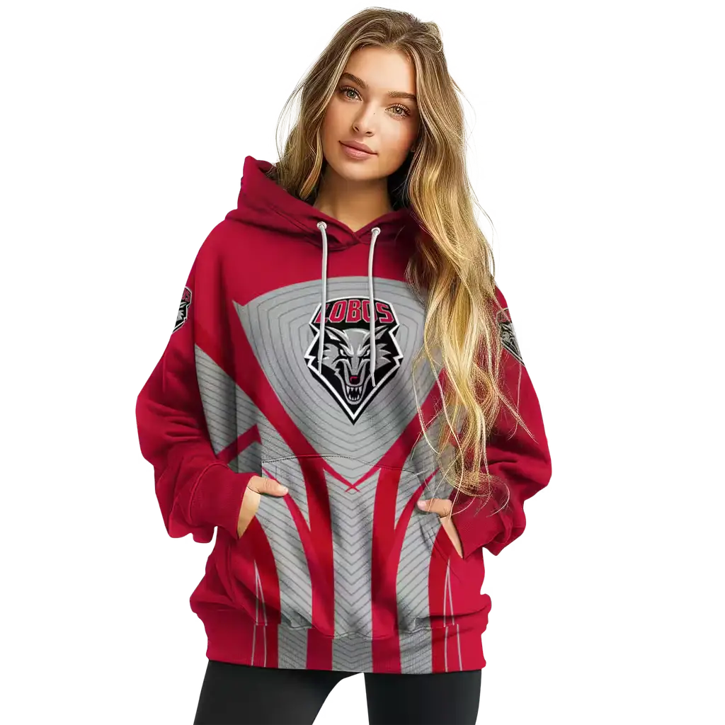 new mexico lobos concentric lines red black hoodie high quality new mexico lobos concentric lines red black hoodie high quality