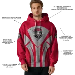 new mexico lobos concentric lines red black hoodie best selling