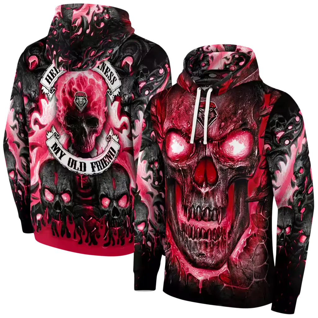 new mexico lobos demonic skull red black hoodie fashion forward new mexico lobos demonic skull red black hoodie fashion forward