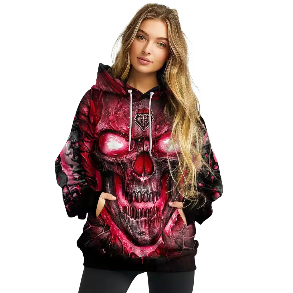 new mexico lobos demonic skull red black hoodie high quality new mexico lobos demonic skull red black hoodie high quality