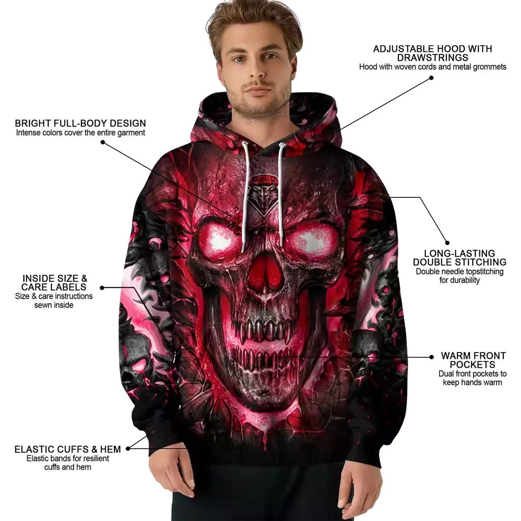 new mexico lobos demonic skull red black hoodie latest model new mexico lobos demonic skull red black hoodie latest model