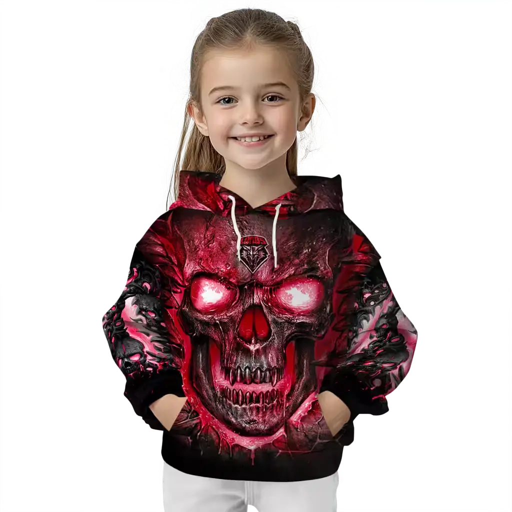 new mexico lobos demonic skull red black hoodie top rated new mexico lobos demonic skull red black hoodie top rated