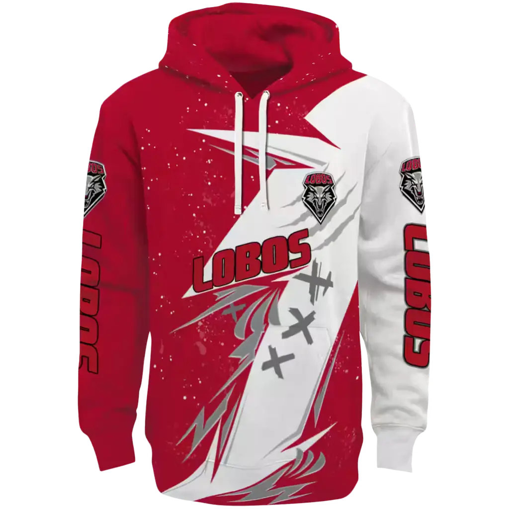 new mexico lobos dynamic slash red white hoodie best selling new mexico lobos dynamic slash red white hoodie best selling