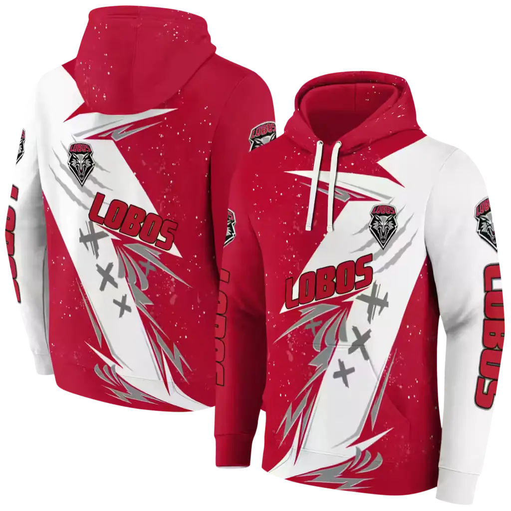 new mexico lobos dynamic slash red white hoodie fashion forward new mexico lobos dynamic slash red white hoodie fashion forward