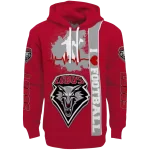 new mexico lobos football heartbeat red hoodie best selling
