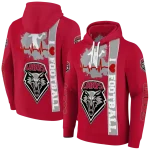 new mexico lobos football heartbeat red hoodie best selling