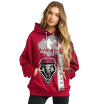 new mexico lobos football heartbeat red hoodie best selling