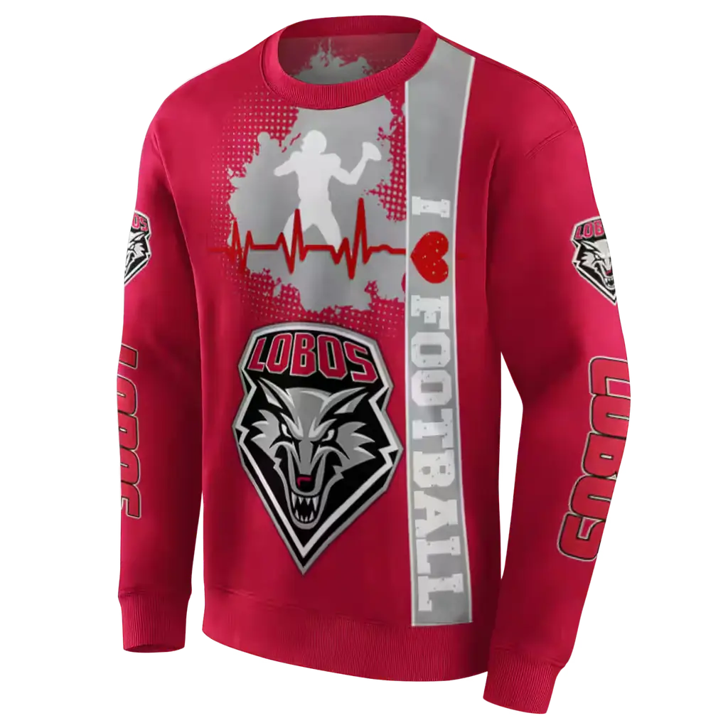 new mexico lobos football heartbeat red hoodie new arrival new mexico lobos football heartbeat red hoodie new arrival