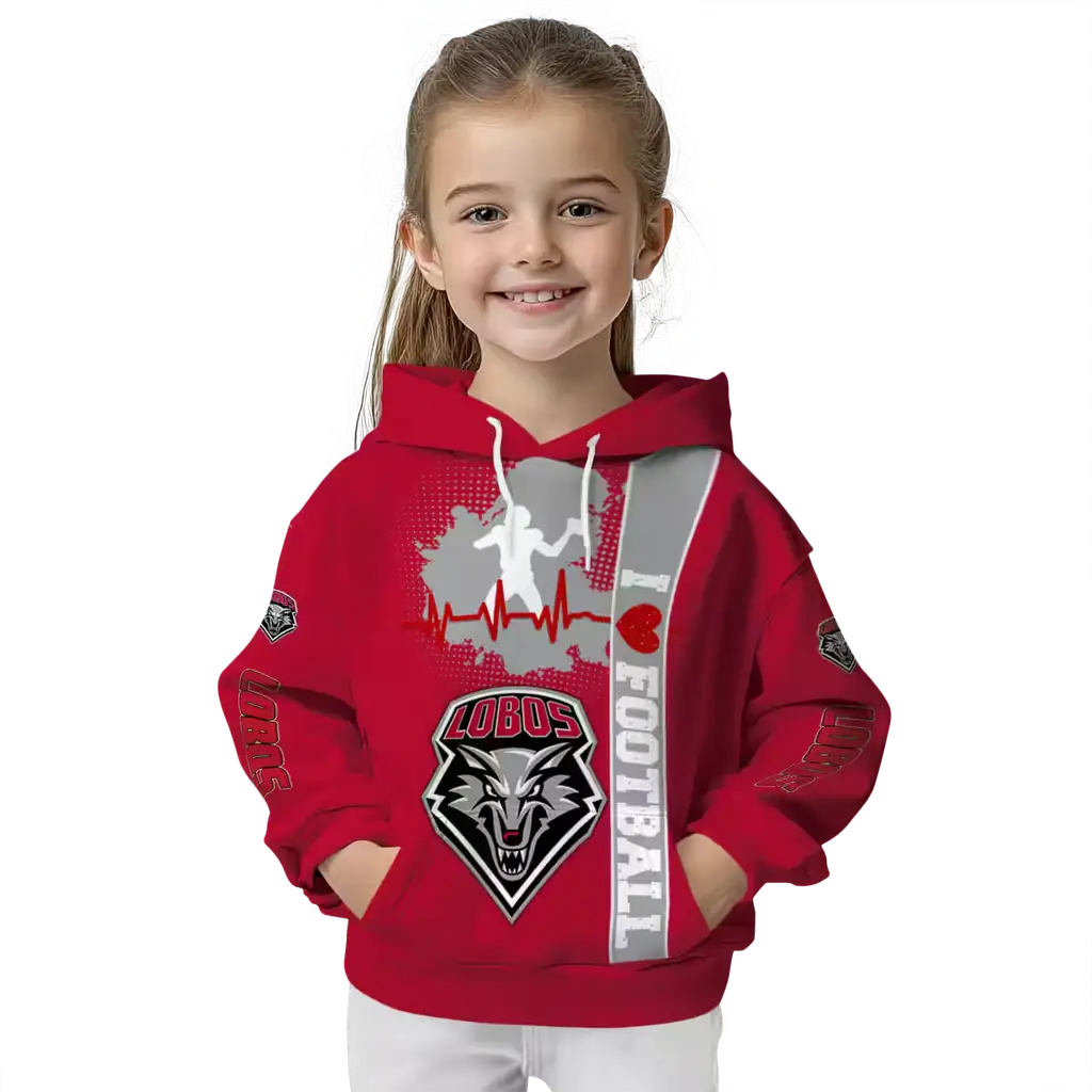 new mexico lobos football heartbeat red hoodie top rated new mexico lobos football heartbeat red hoodie top rated