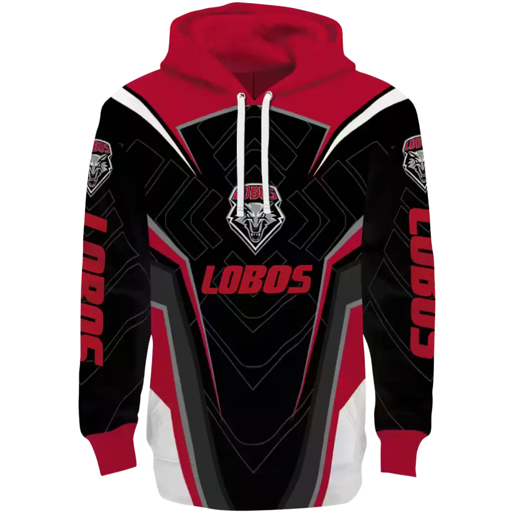 new mexico lobos futuristic pattern red black hoodie best selling new mexico lobos futuristic pattern red black hoodie best selling
