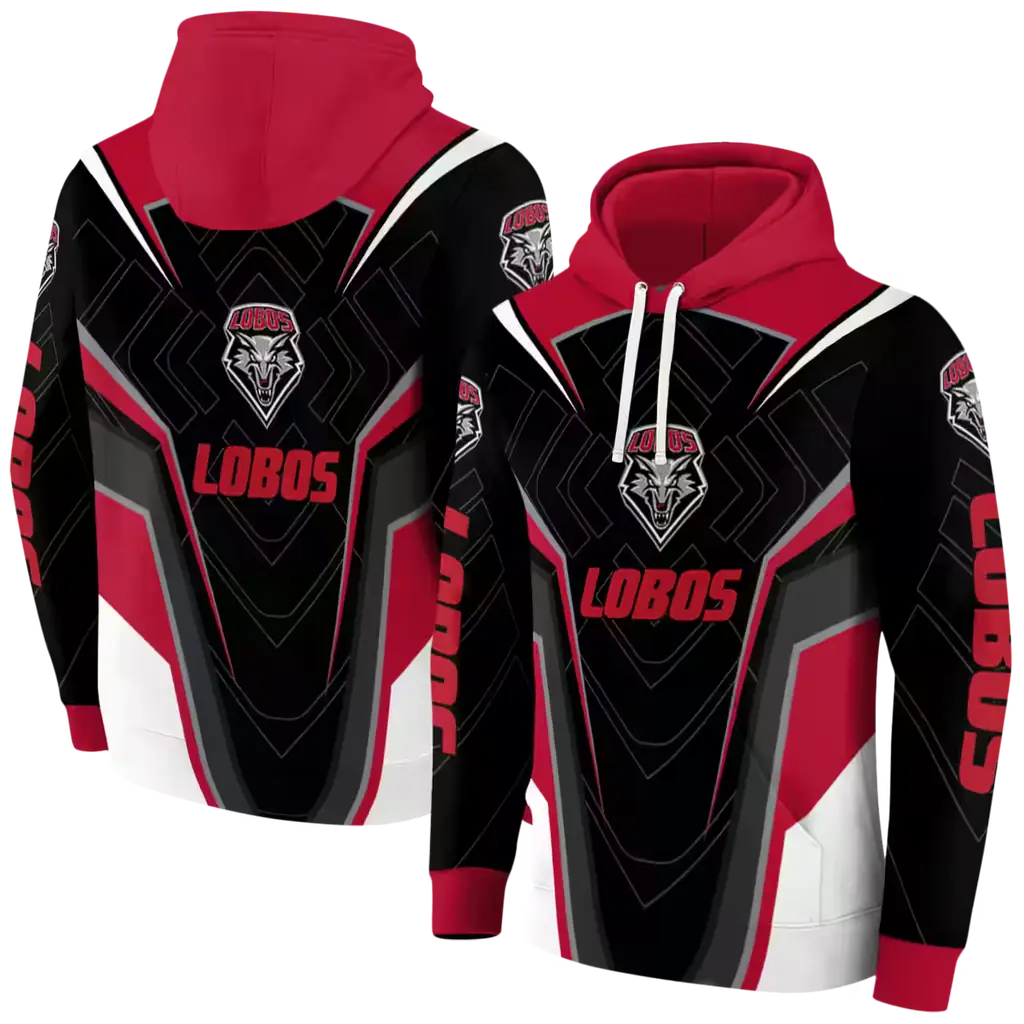 new mexico lobos futuristic pattern red black hoodie fashion forward new mexico lobos futuristic pattern red black hoodie fashion forward