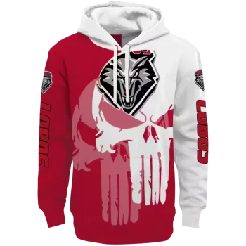 new mexico lobos graphic punisher red white hoodie best selling