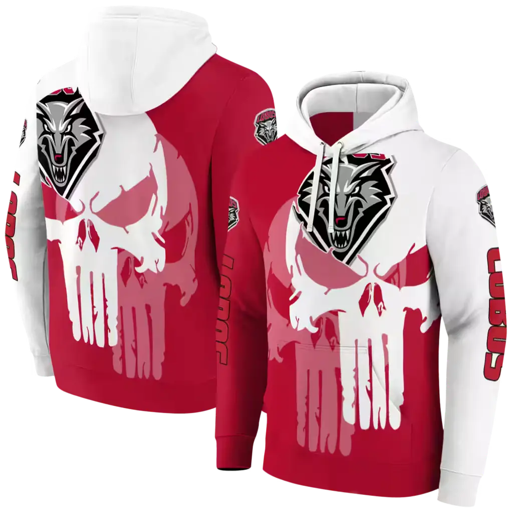 new mexico lobos graphic punisher red white hoodie fashion forward new mexico lobos graphic punisher red white hoodie fashion forward