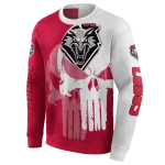 new mexico lobos graphic punisher red white hoodie best selling