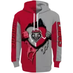 new mexico lobos heartbeat graphic red hoodie best selling