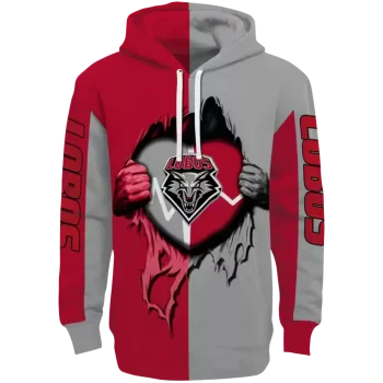 new mexico lobos heartbeat graphic red hoodie best selling