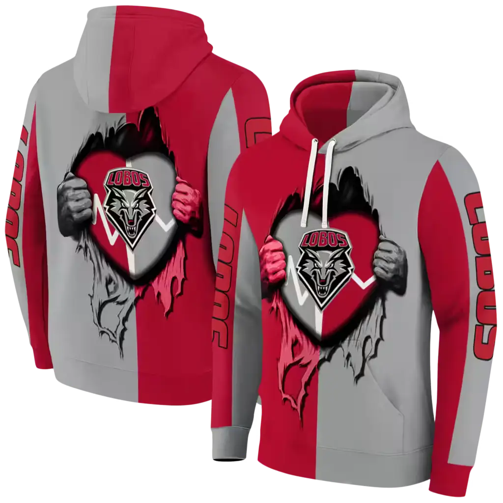 new mexico lobos heartbeat graphic red hoodie fashion forward new mexico lobos heartbeat graphic red hoodie fashion forward
