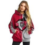new mexico lobos heartbeat graphic red hoodie best selling