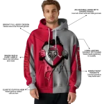 new mexico lobos heartbeat graphic red hoodie best selling