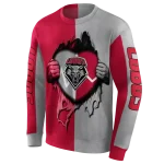 new mexico lobos heartbeat graphic red hoodie best selling